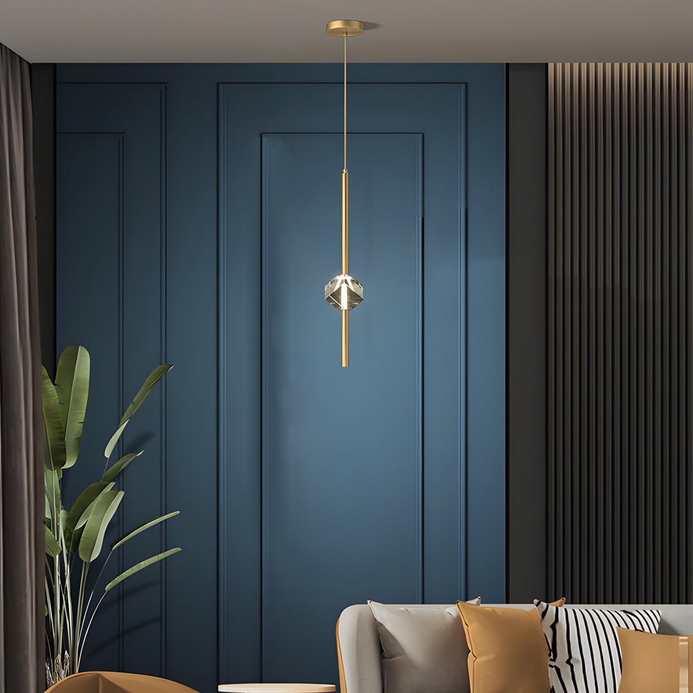 WINTHORPE COPPER CRYSTAL HANGING LAMP WITH DIMMABLE LED