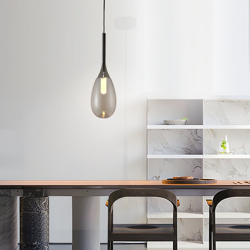 WINDSOR AMBER DROPLET LED PENDANT LIGHT