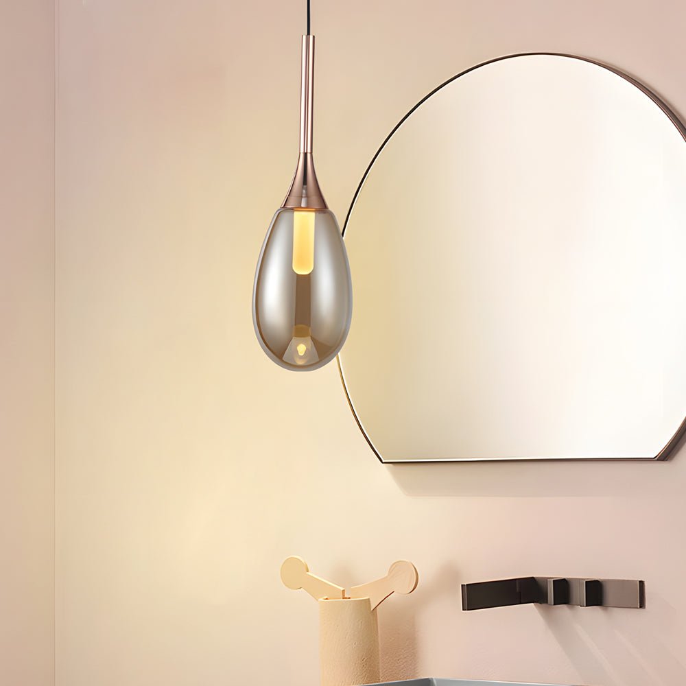 WINDSOR AMBER DROPLET LED PENDANT LIGHT