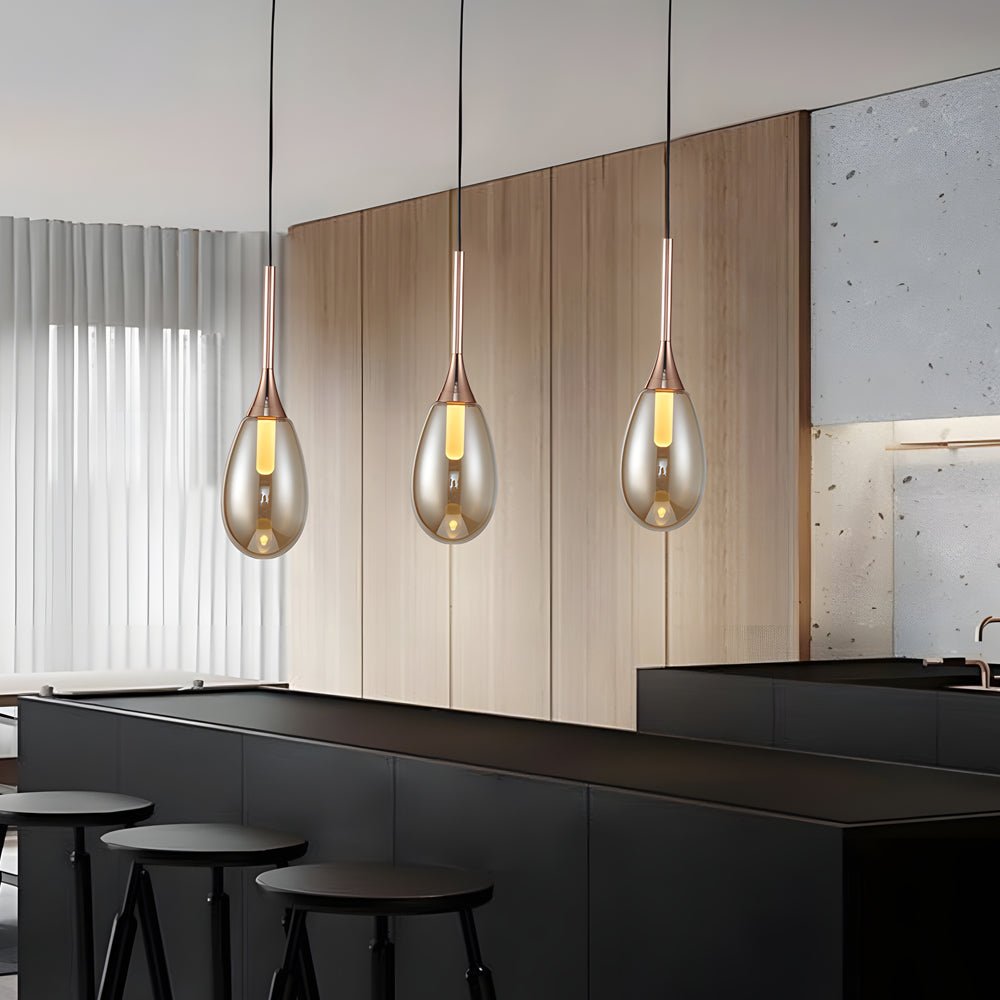 WINDSOR AMBER DROPLET LED PENDANT LIGHT