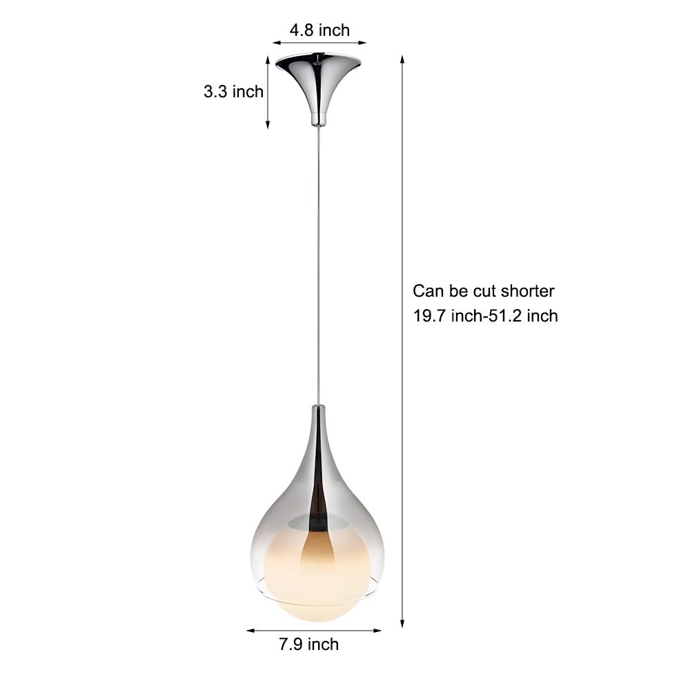 WINTHROP TEARDROP GLASS HANGING LANTERN, HEIGHT-ADJUSTABLE
