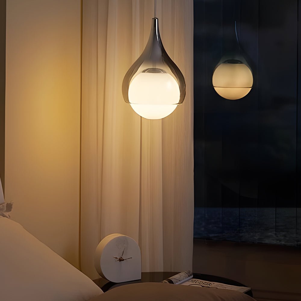 WINTHROP TEARDROP GLASS HANGING LANTERN, HEIGHT-ADJUSTABLE