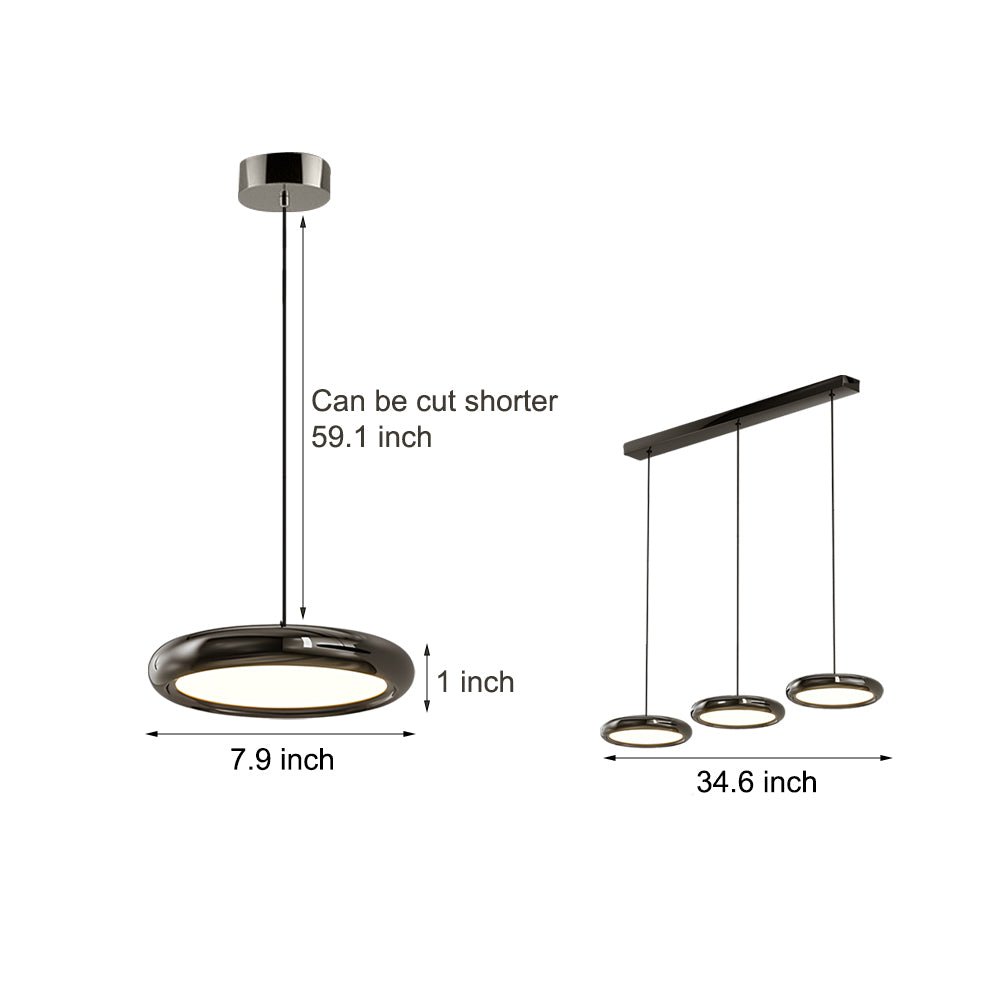 RAVENHALL TRIO SPHERE METALLIC LED HANGING LAMP