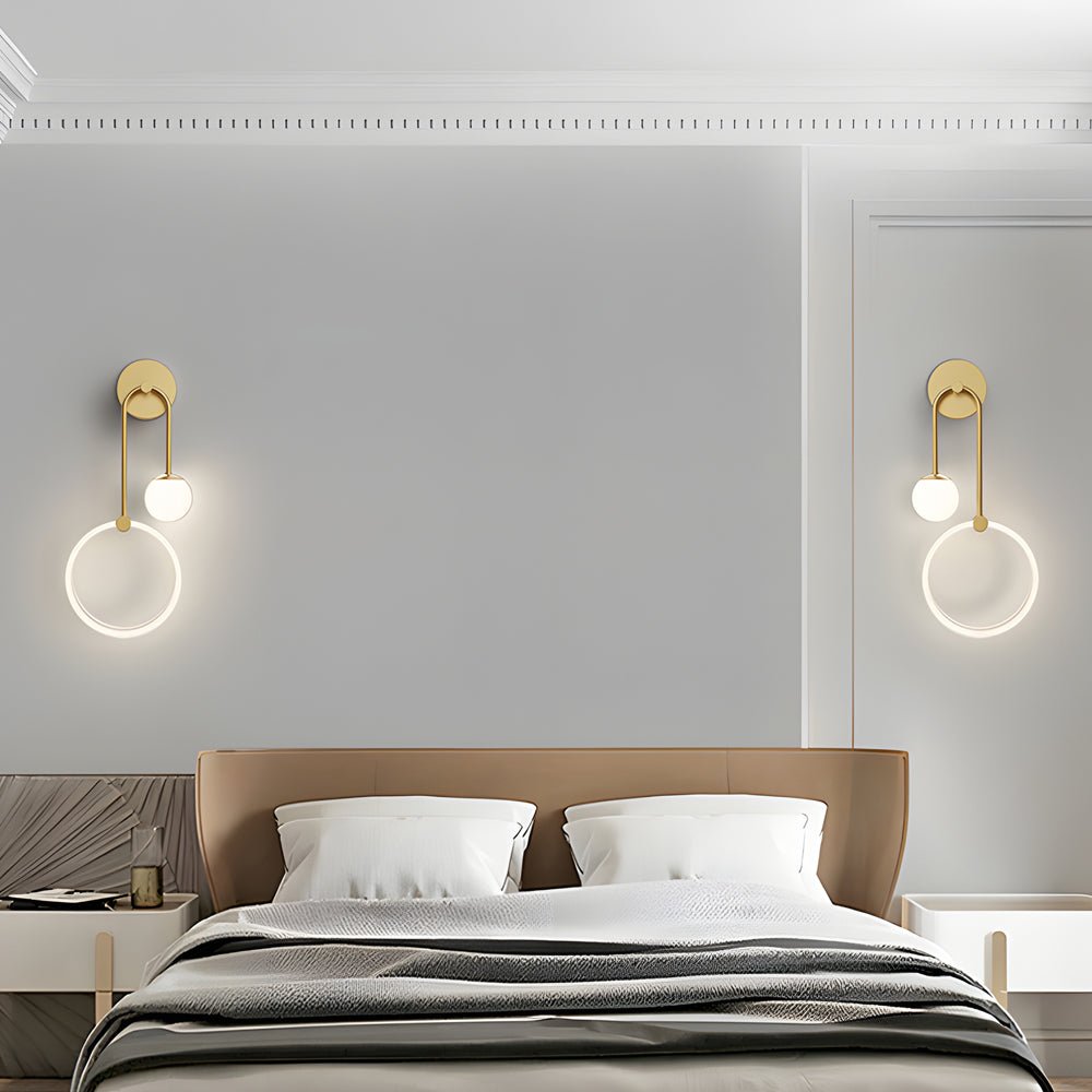 WINTHORPE ACRYLIC RING WALL SCONCE WITH FROSTED GLOBE