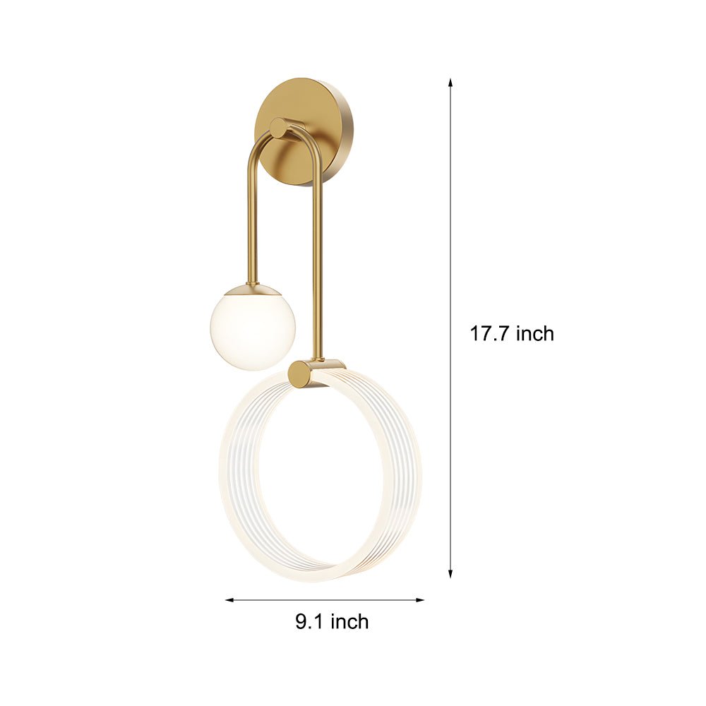 WINTHORPE ACRYLIC RING WALL SCONCE WITH FROSTED GLOBE