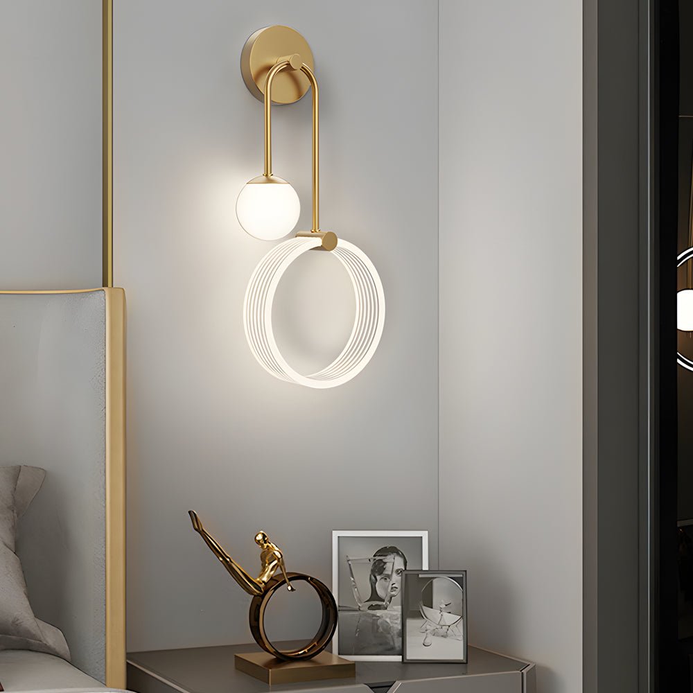 WINTHORPE ACRYLIC RING WALL SCONCE WITH FROSTED GLOBE