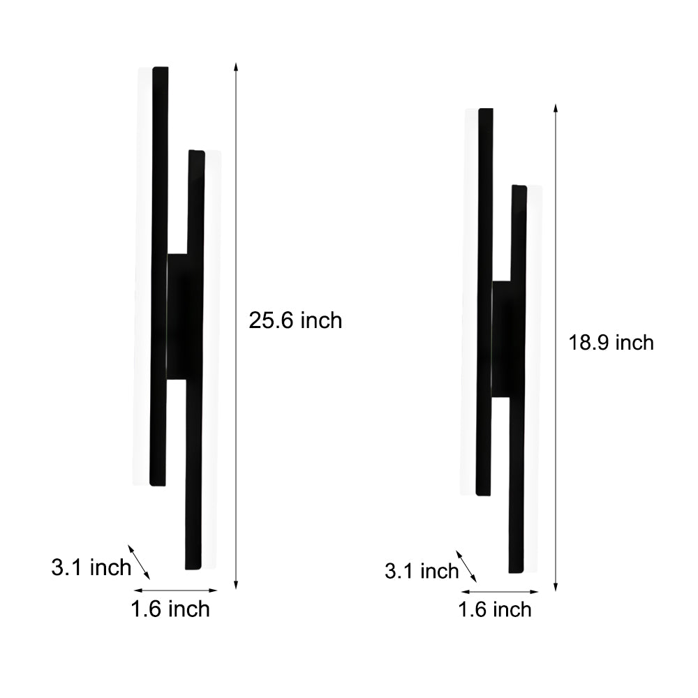 WINDSOR TWIN-ARM LED WALL SCONCE WITH TRIPLE DIMMING - ONYX & AUREATE FINISH
