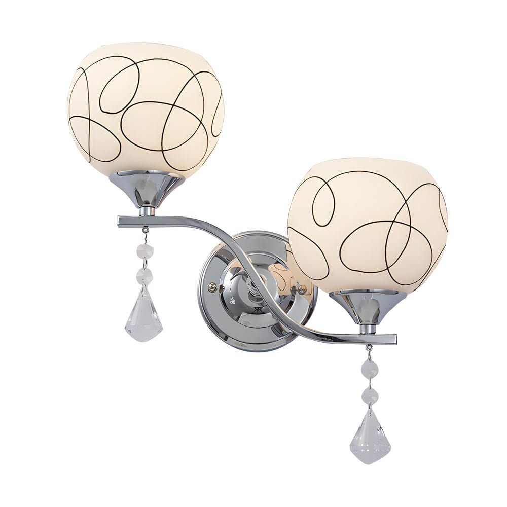 WINTHROP CRYSTAL ORB WALL LANTERN WITH DANGLE ACCENTS