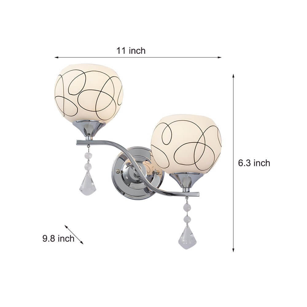 WINTHROP CRYSTAL ORB WALL LANTERN WITH DANGLE ACCENTS