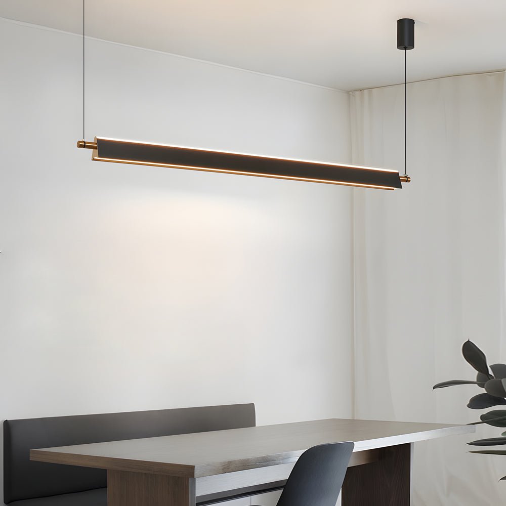 CHELSEA STRAIGHT EDGE BLACK ALUMINUM KITCHEN ISLAND PENDANT