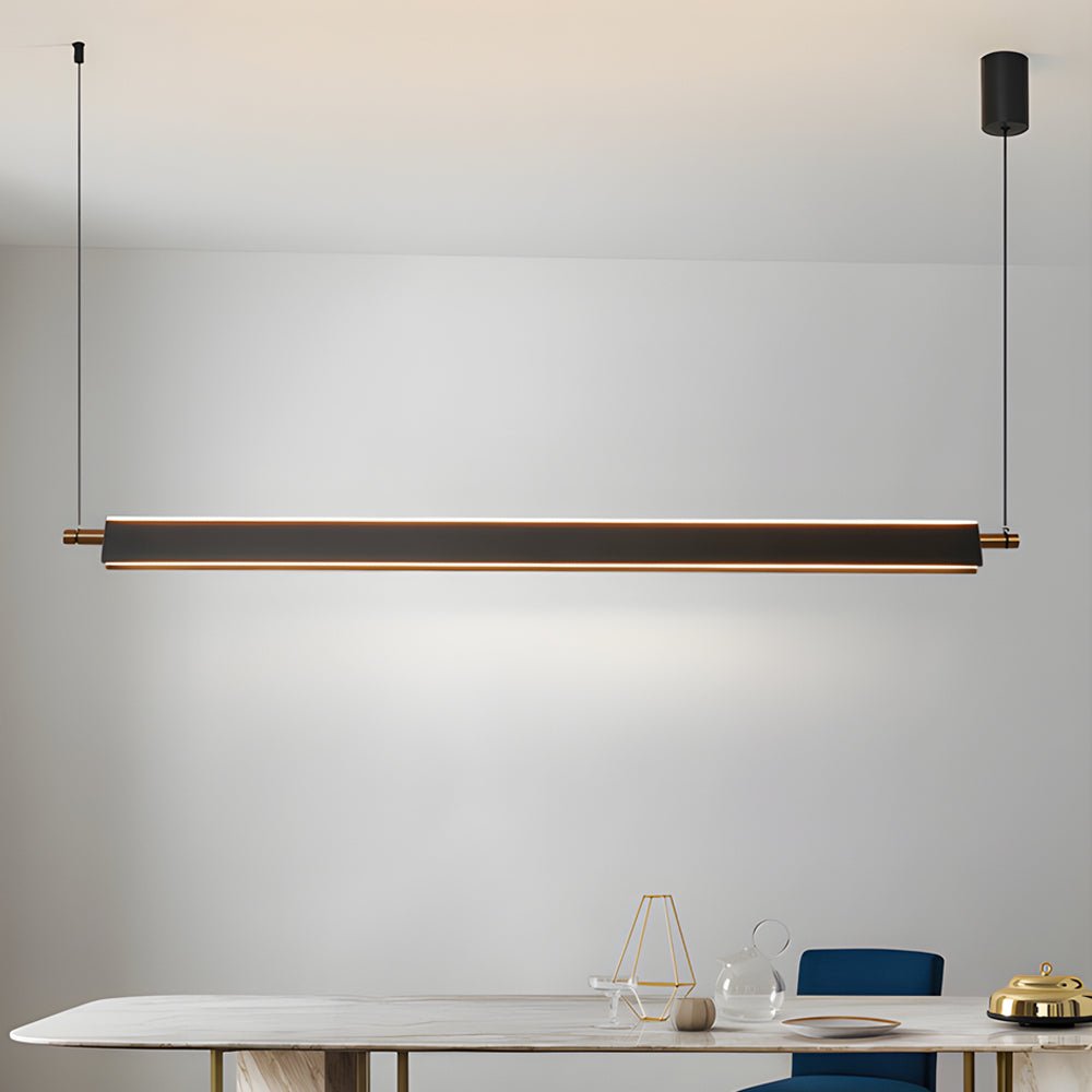 CHELSEA STRAIGHT EDGE BLACK ALUMINUM KITCHEN ISLAND PENDANT