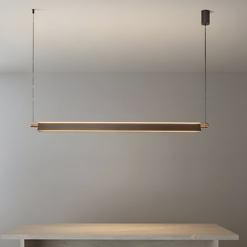 CHELSEA STRAIGHT EDGE BLACK ALUMINUM KITCHEN ISLAND PENDANT