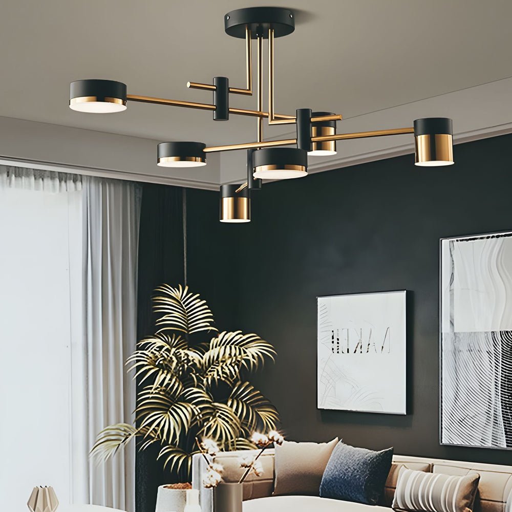1. **WINSLOW STARBURST MULTI-LIGHT CHANDELIER**  
   A striking 4/6/8-light fixture featuring a dynamic arrangement of LED bulbs, designed to illuminate your space with modern flair and adjustable brightness.

2. **HARTLEY RADIANCE SPUTNIK LIGHTING**