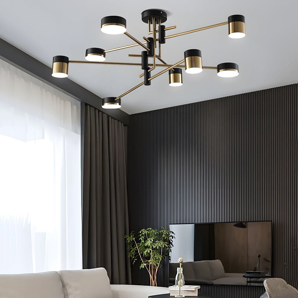 1. **WINSLOW STARBURST MULTI-LIGHT CHANDELIER**  
   A striking 4/6/8-light fixture featuring a dynamic arrangement of LED bulbs, designed to illuminate your space with modern flair and adjustable brightness.

2. **HARTLEY RADIANCE SPUTNIK LIGHTING**