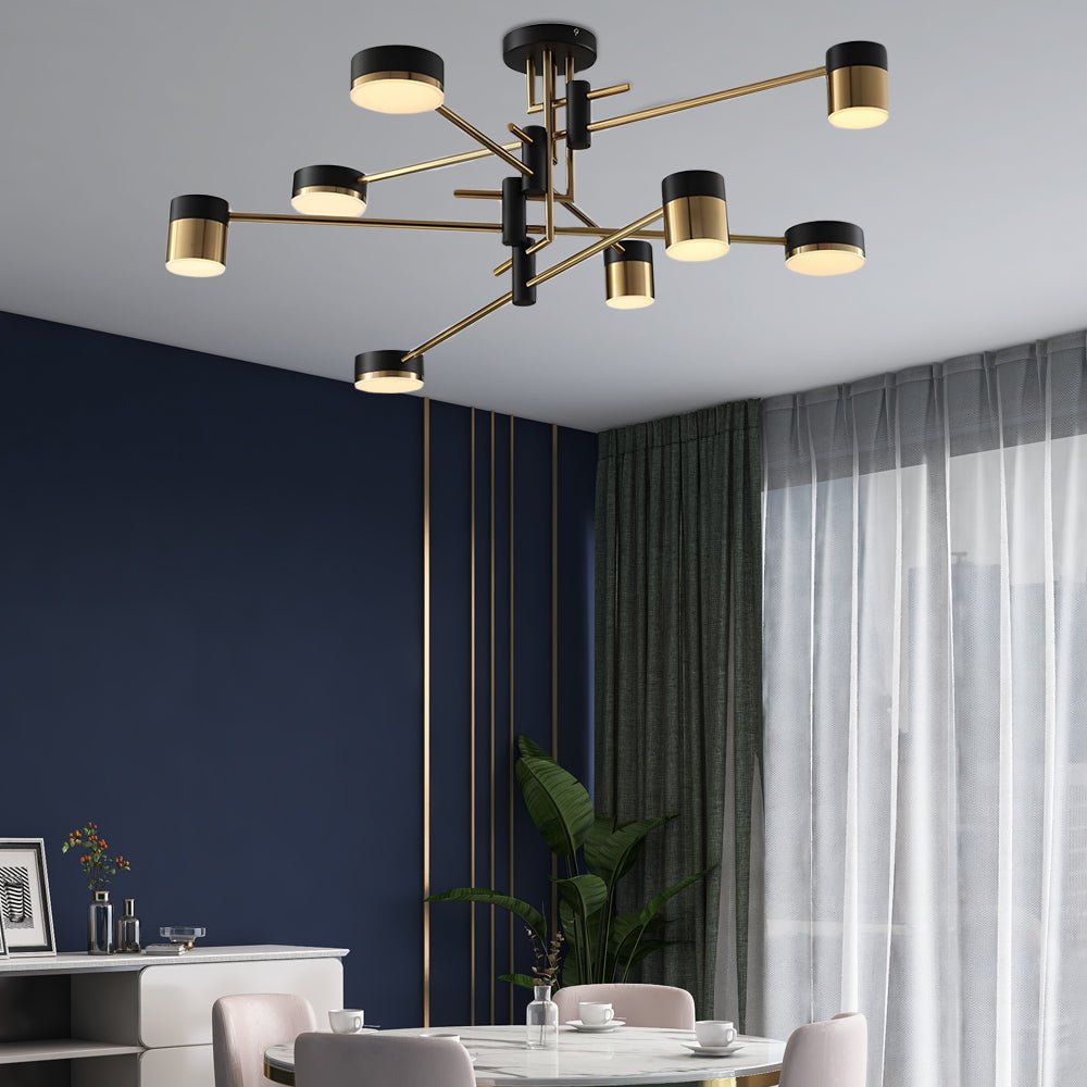 1. **WINSLOW STARBURST MULTI-LIGHT CHANDELIER**  
   A striking 4/6/8-light fixture featuring a dynamic arrangement of LED bulbs, designed to illuminate your space with modern flair and adjustable brightness.

2. **HARTLEY RADIANCE SPUTNIK LIGHTING**