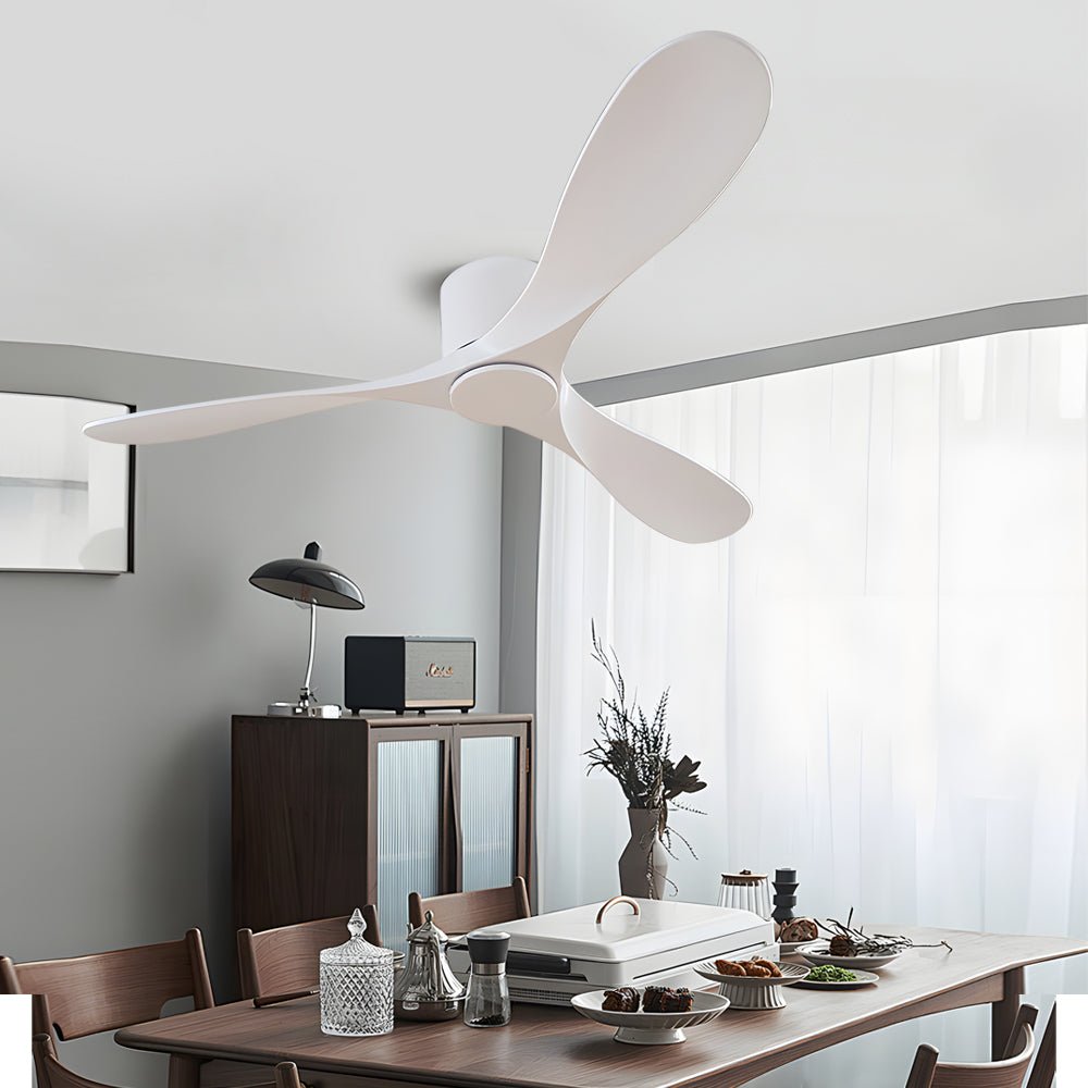 WINTHORPE 52-INCH THREE-BLADE FLUSH MOUNT CEILING FAN IN SNOW WHITE