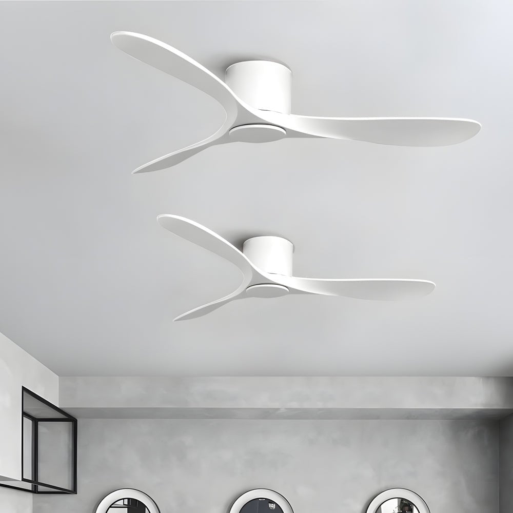 WINTHORPE 52-INCH THREE-BLADE FLUSH MOUNT CEILING FAN IN SNOW WHITE