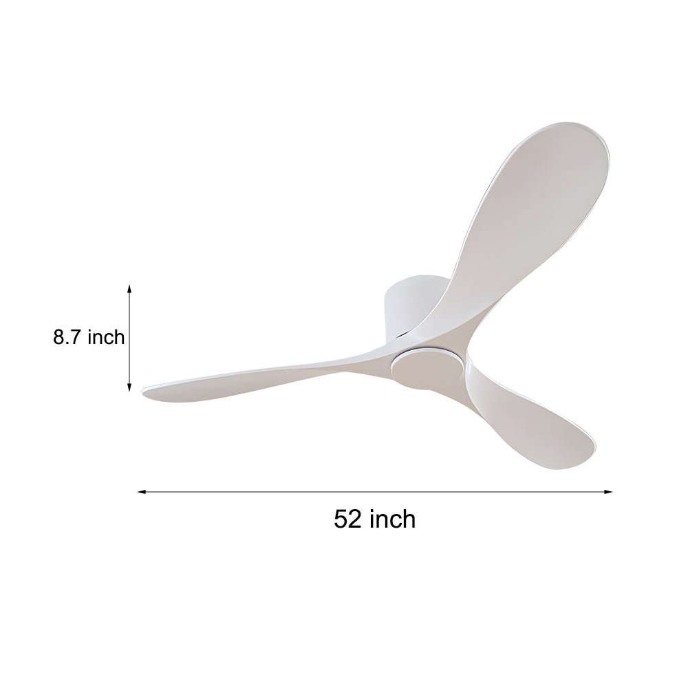 WINTHORPE 52-INCH THREE-BLADE FLUSH MOUNT CEILING FAN IN SNOW WHITE