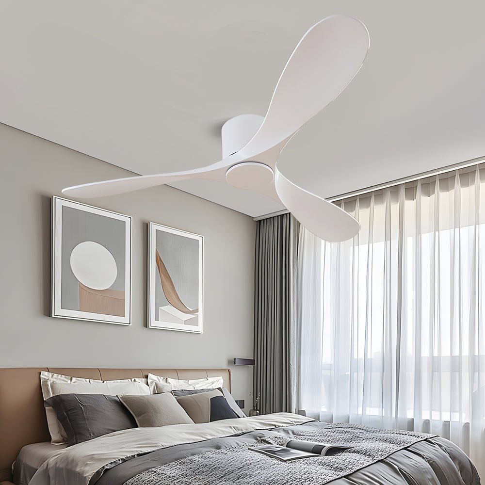 WINTHORPE 52-INCH THREE-BLADE FLUSH MOUNT CEILING FAN IN SNOW WHITE