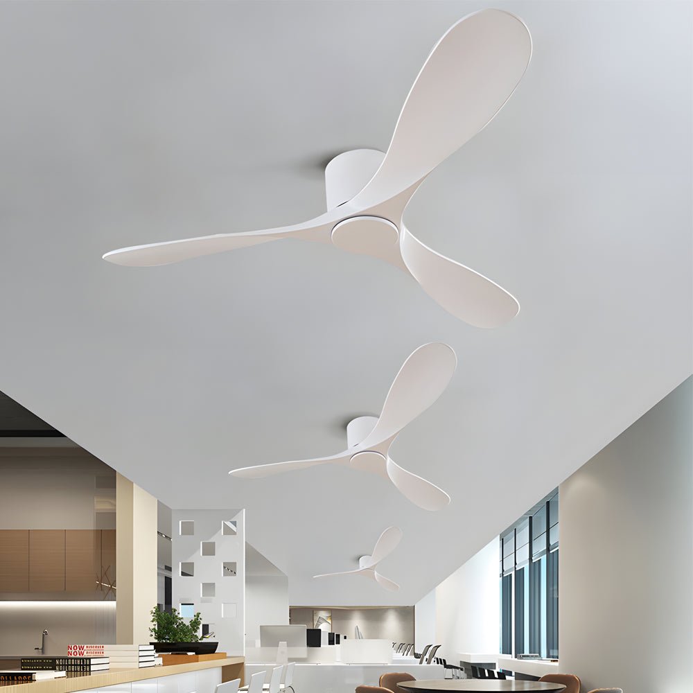 WINTHORPE 52-INCH THREE-BLADE FLUSH MOUNT CEILING FAN IN SNOW WHITE
