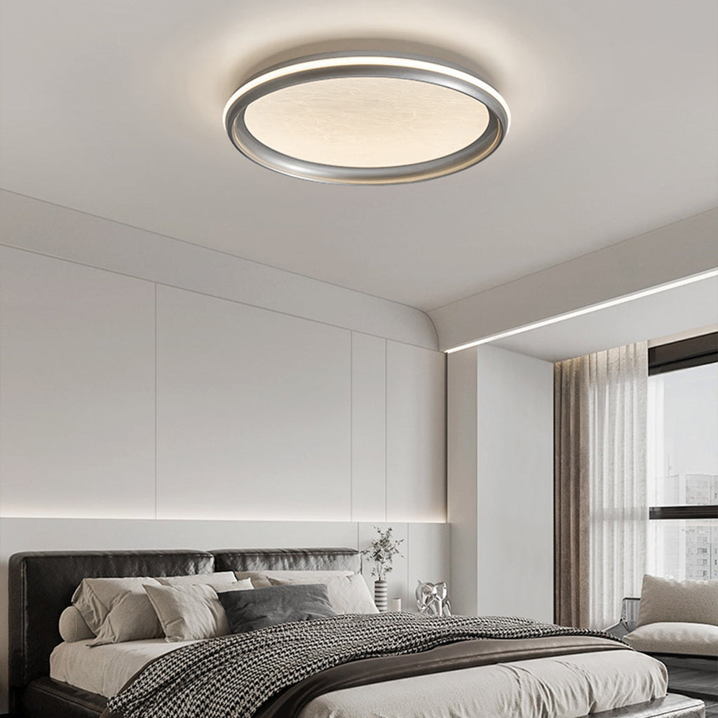 WINDSOR METALLIC FLUSH CEILING LANTERN WITH ACRYLIC GLOW