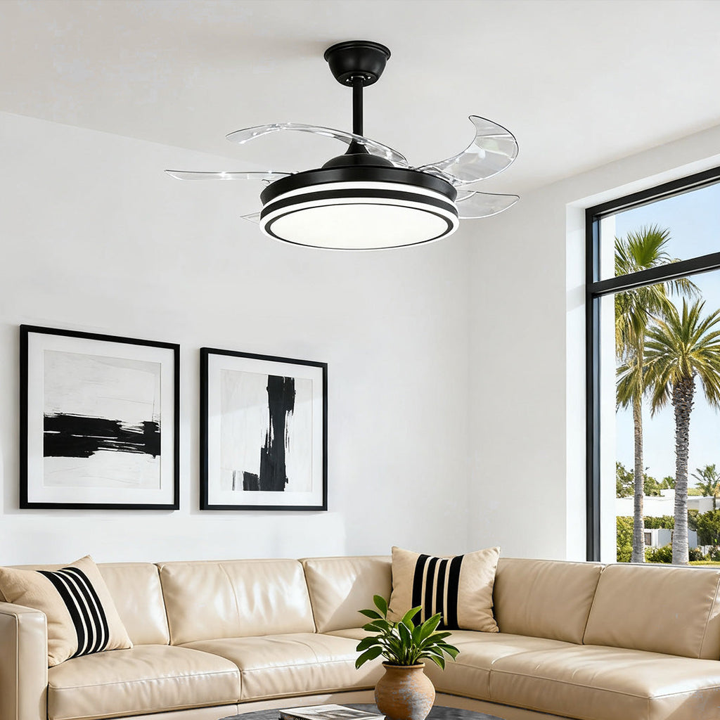 RAVENHURST AERIS BLACK CEILING FAN WITH ILLUMINATED REMOTE CONTROL