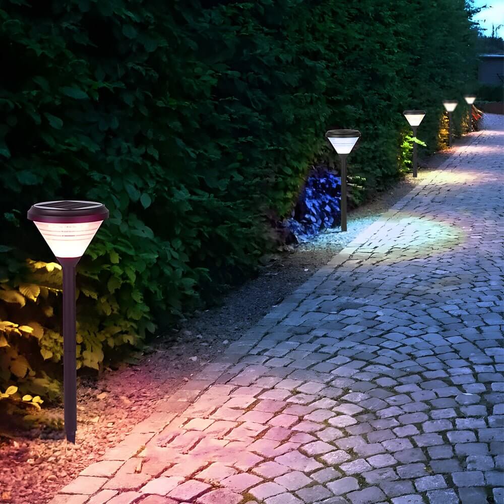 BLACKWATER SOLAR PATH LIGHTING PILLARS WITH FROSTED GLASS SHADE, 27.6 INCHES HIGH