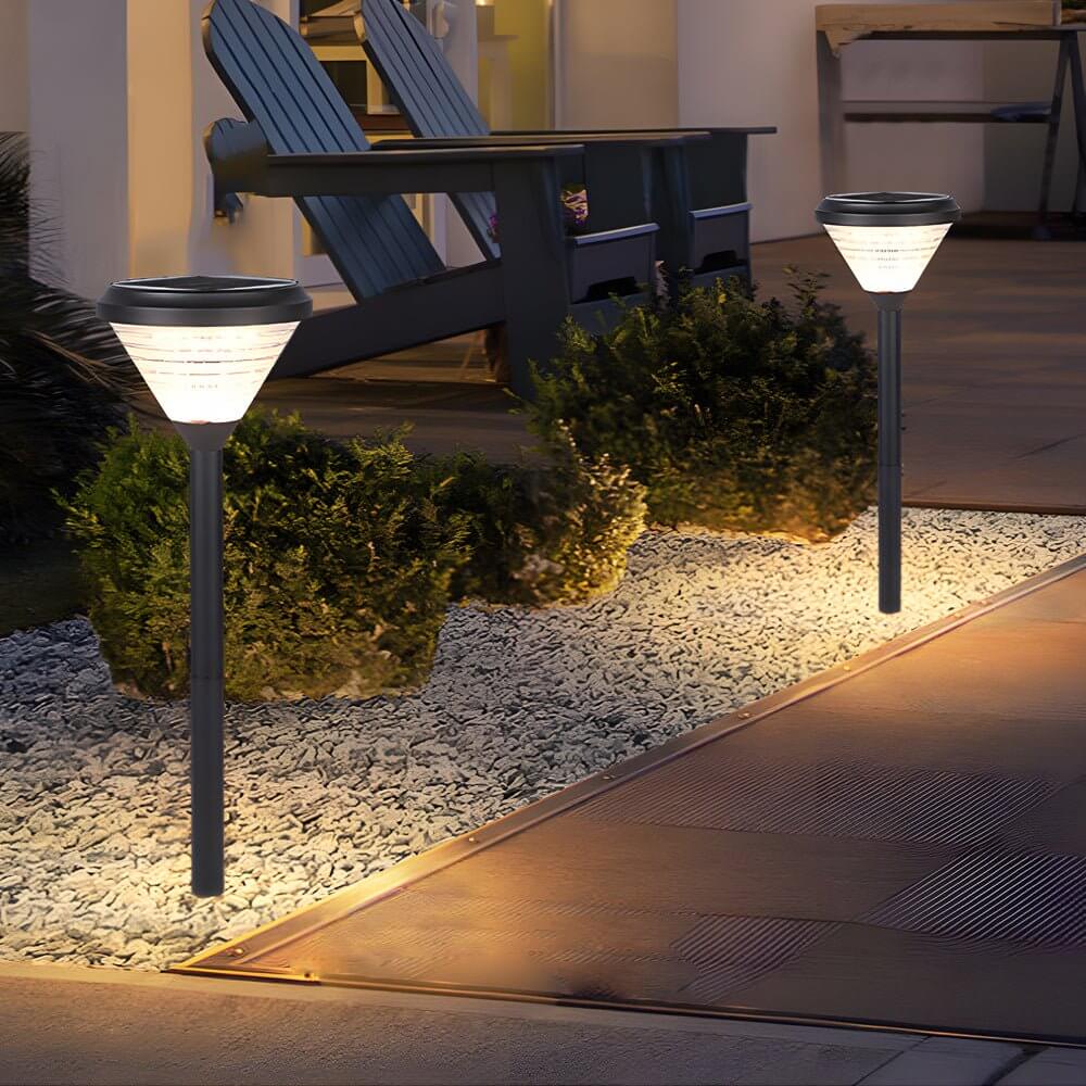BLACKWATER SOLAR PATH LIGHTING PILLARS WITH FROSTED GLASS SHADE, 27.6 INCHES HIGH