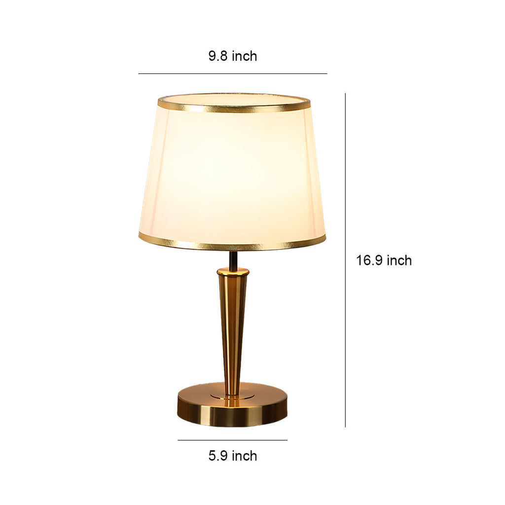 WINTHORPE BRASS LAMP WITH TEXTURED FABRIC SHADE