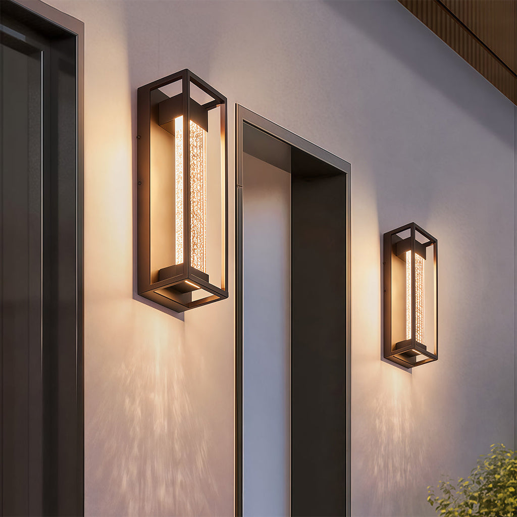 RAVENSDALE DARK METAL WEATHERPROOF LINEAR WALL LANTERN