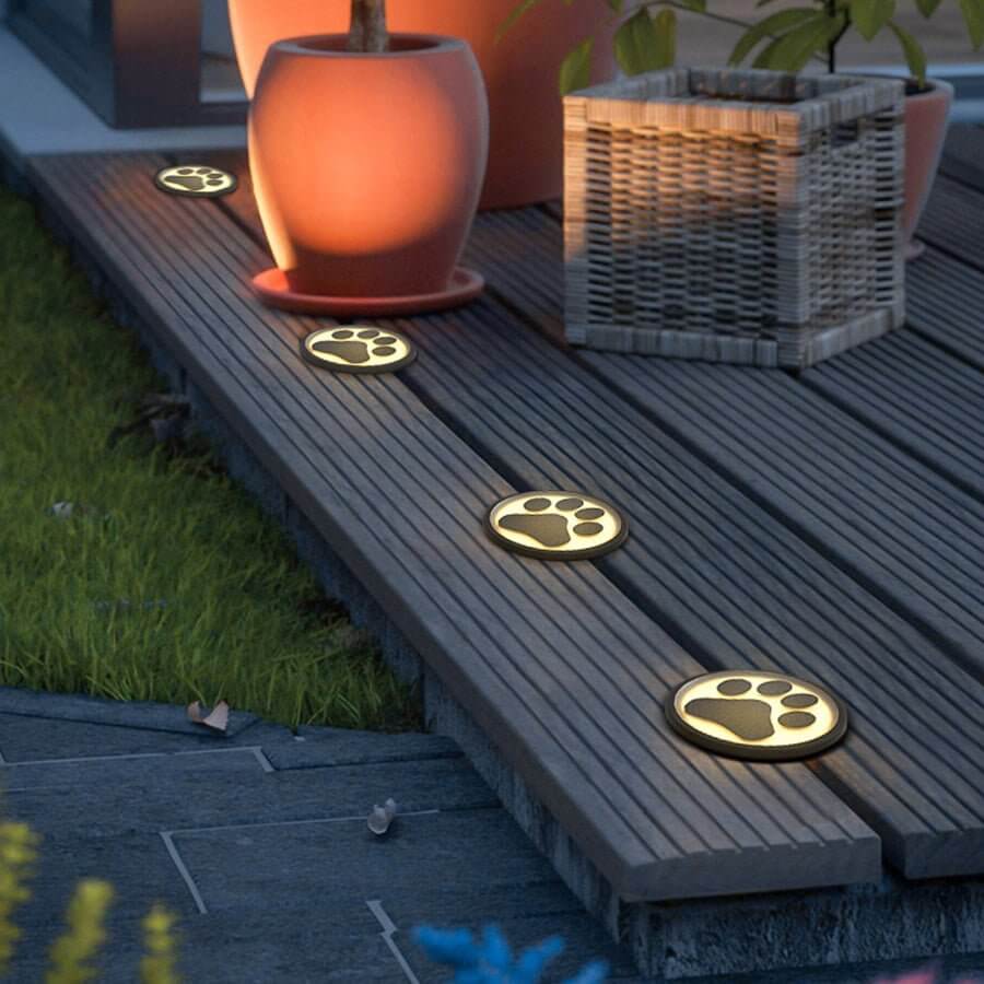 WHITBY PAW PRINT LED GARDEN SPOTLIGHTS FOR OUTDOOR SPACES