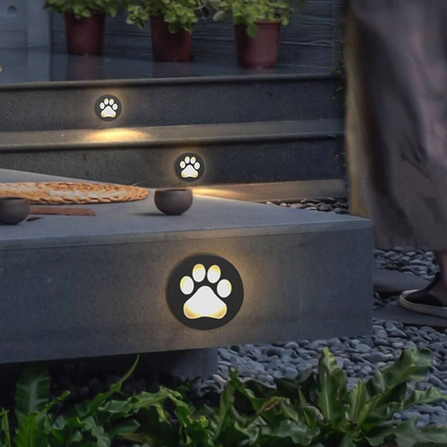 WHITBY PAW PRINT LED GARDEN SPOTLIGHTS FOR OUTDOOR SPACES