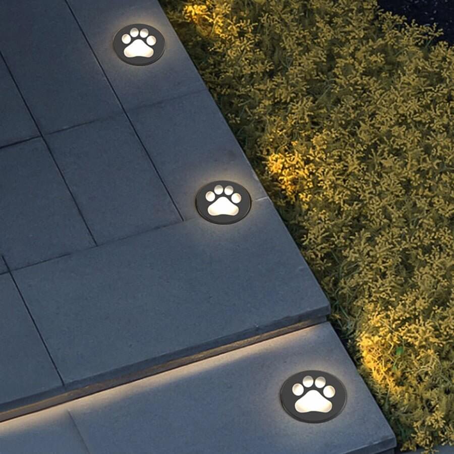 WHITBY PAW PRINT LED GARDEN SPOTLIGHTS FOR OUTDOOR SPACES