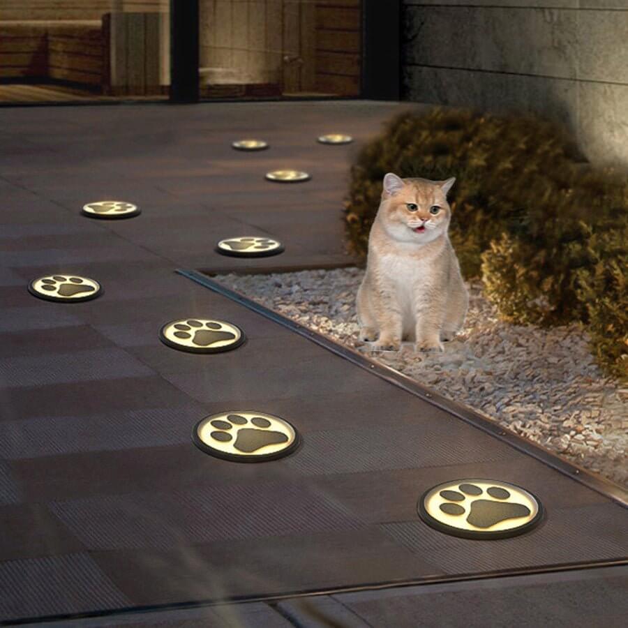 WHITBY PAW PRINT LED GARDEN SPOTLIGHTS FOR OUTDOOR SPACES