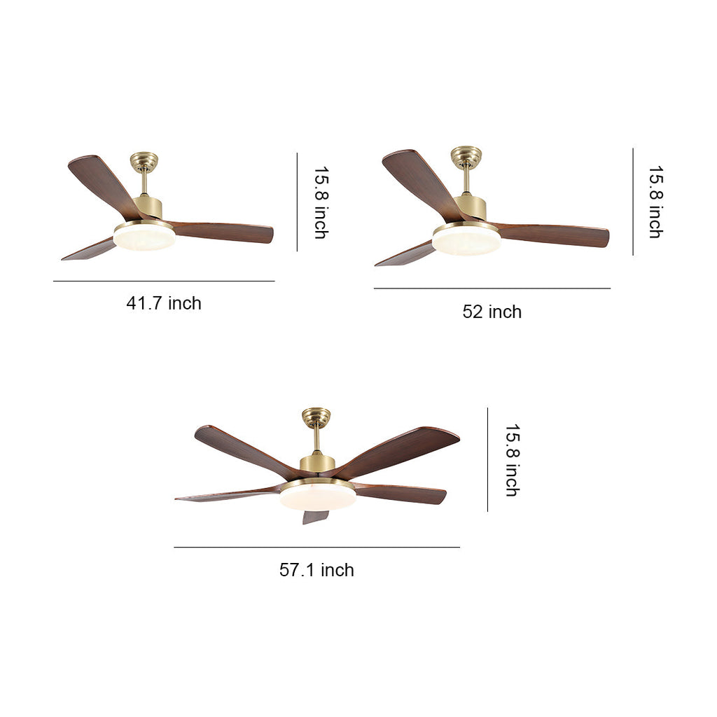 WHITGIFT WOODEN TRIO CEILING LIGHT FAN WITH REMOTE
