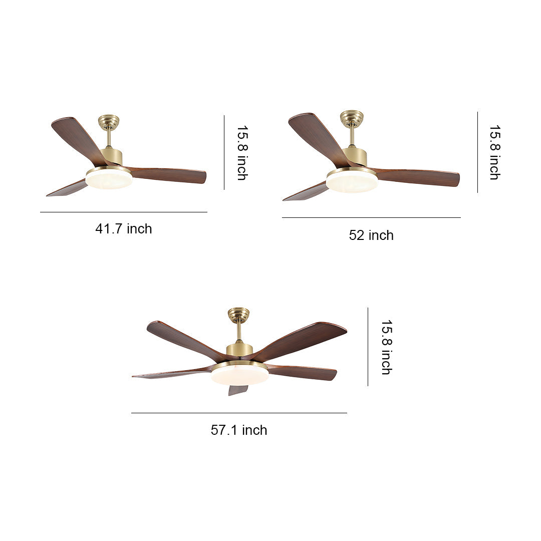 WHITGIFT WOODEN TRIO CEILING LIGHT FAN WITH REMOTE