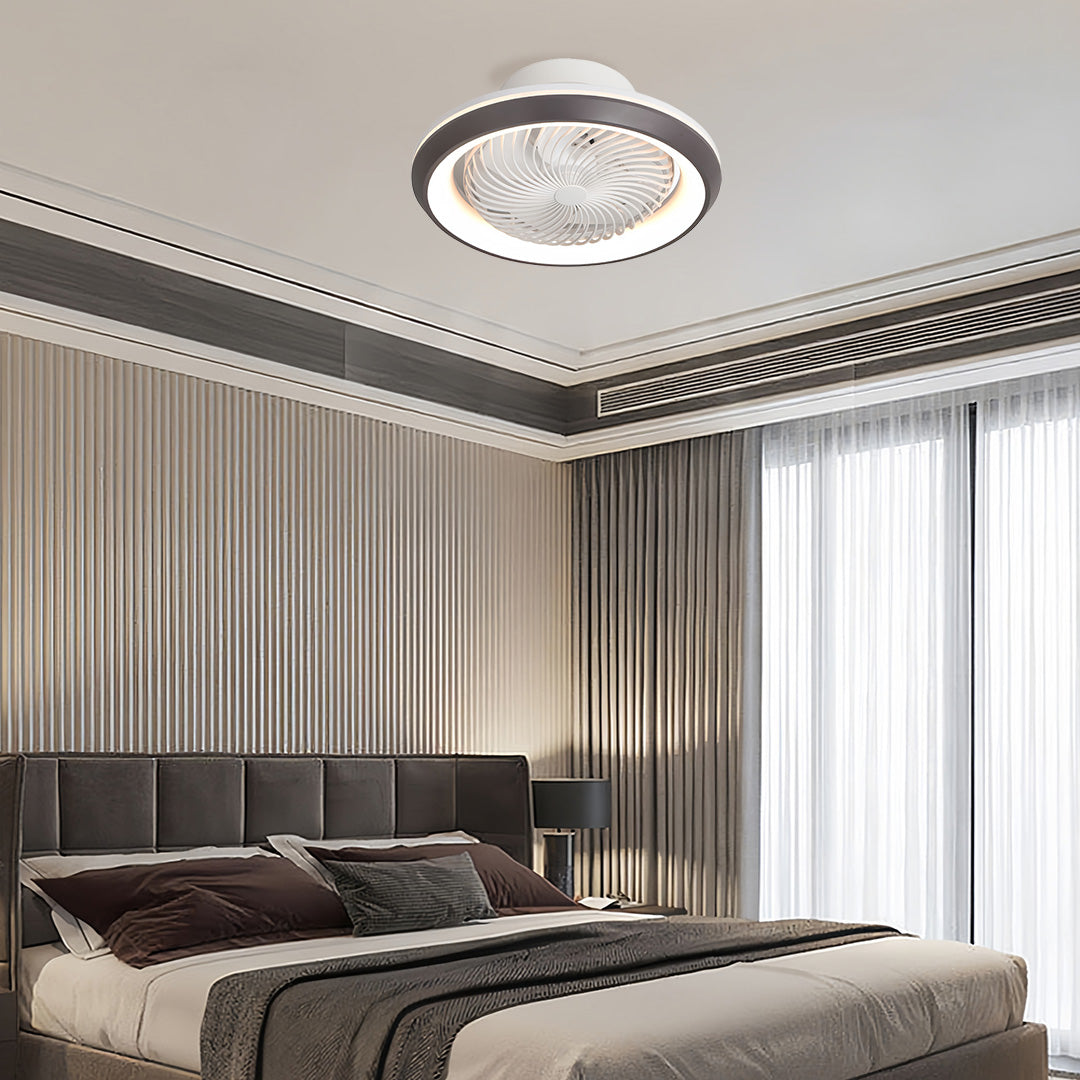 WINDSOR WHIRL LED CEILING LIGHT FAN WITH REMOTE CONTROL AND TRIPLE COLOR DIMMING