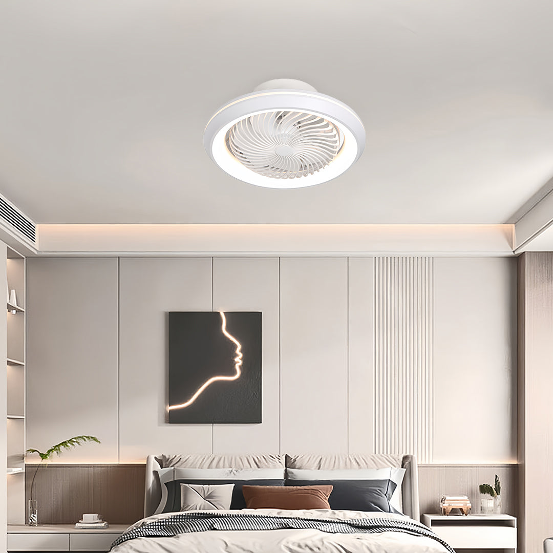 WINDSOR WHIRL LED CEILING LIGHT FAN WITH REMOTE CONTROL AND TRIPLE COLOR DIMMING