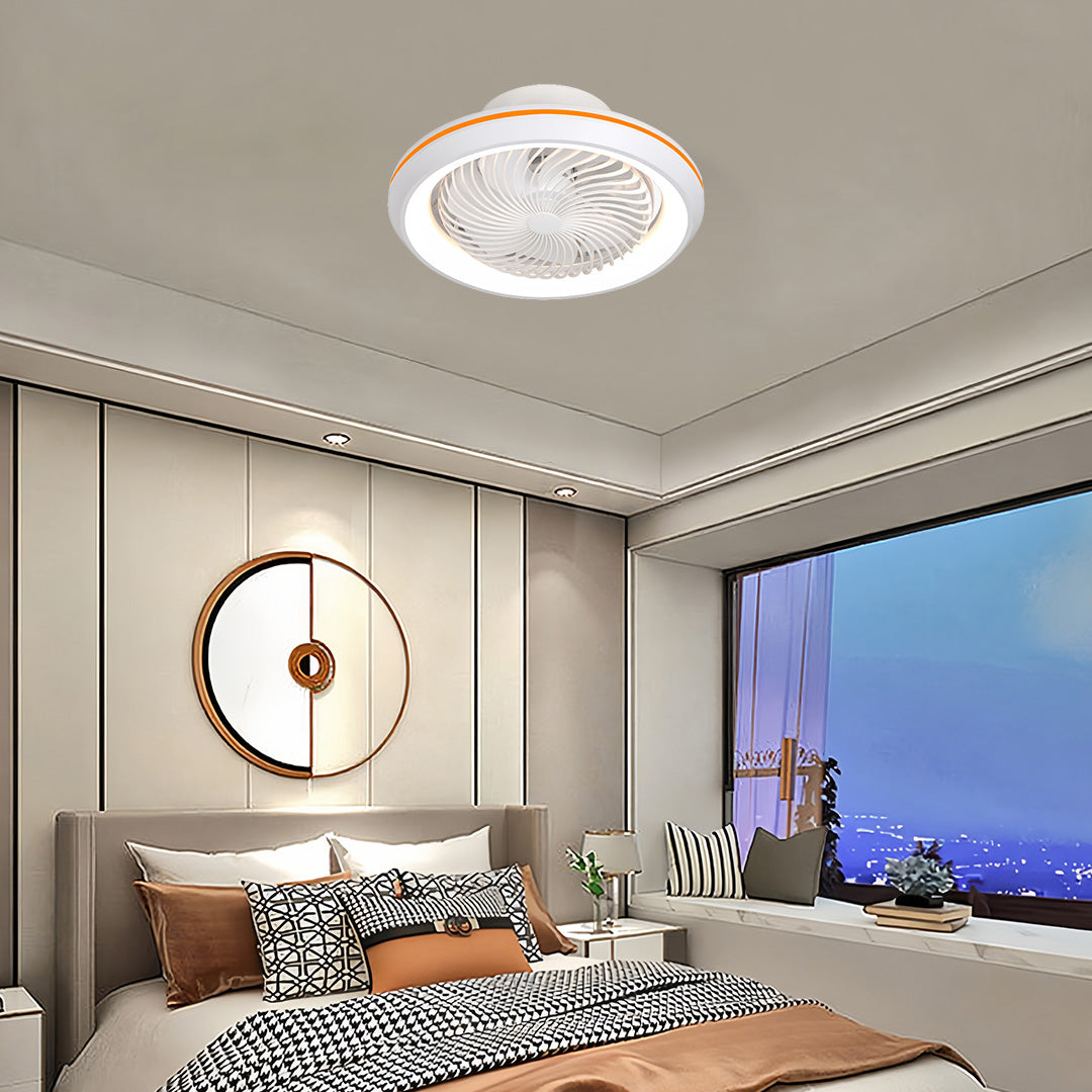 WINDSOR WHIRL LED CEILING LIGHT FAN WITH REMOTE CONTROL AND TRIPLE COLOR DIMMING