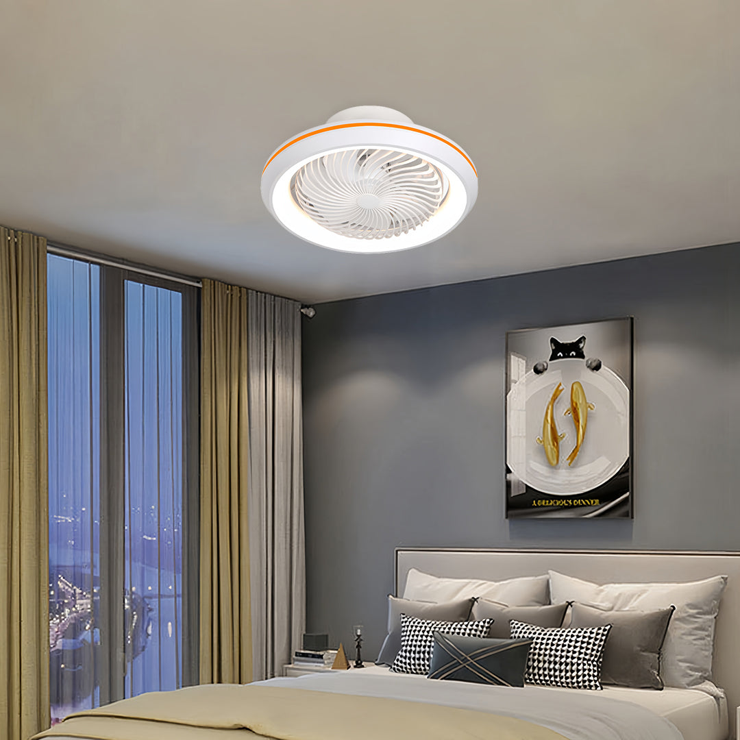 WINDSOR WHIRL LED CEILING LIGHT FAN WITH REMOTE CONTROL AND TRIPLE COLOR DIMMING