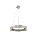"HALCYON RINGED CEILING LUMINAIRE"  
This sophisticated fixture features a sleek, circular design that embodies minimalist luxury, casting a warm glow while enhancing the ambiance of any space.