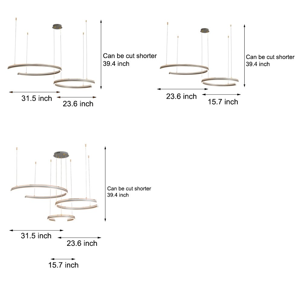 RAVENHURST MODERN CIRCULAR C-SHAPE SUSPENSION LIGHTING