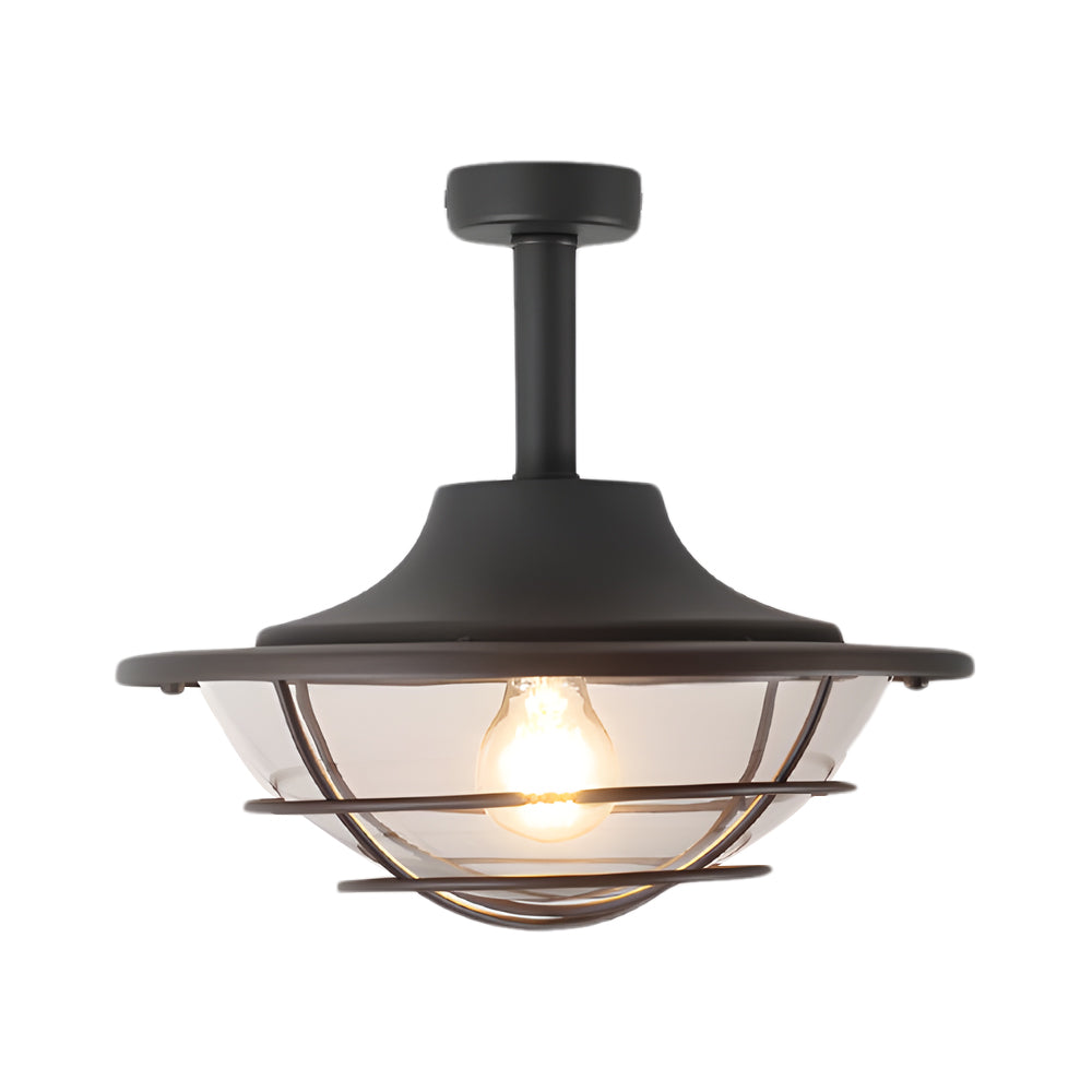 WHITBY COASTAL IRON FLUSH CEILING LANTERN