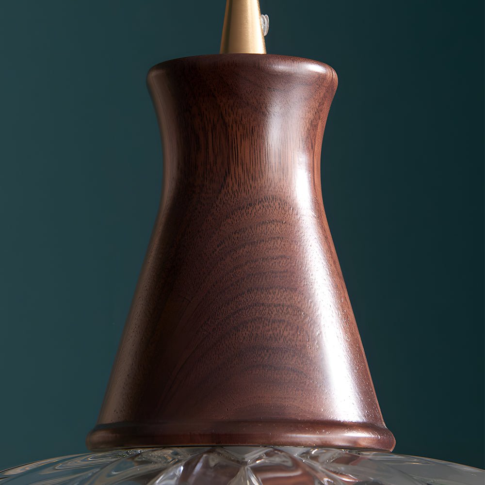WINTERBOURNE COPPER PETAL HANGING LANTERN WITH TIMBER GRIP