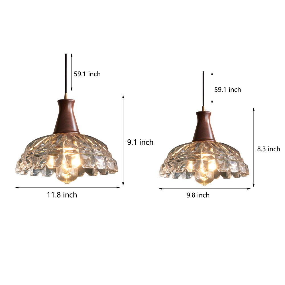 WINTERBOURNE COPPER PETAL HANGING LANTERN WITH TIMBER GRIP