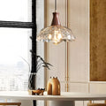 WINTERBOURNE COPPER PETAL HANGING LANTERN WITH TIMBER GRIP