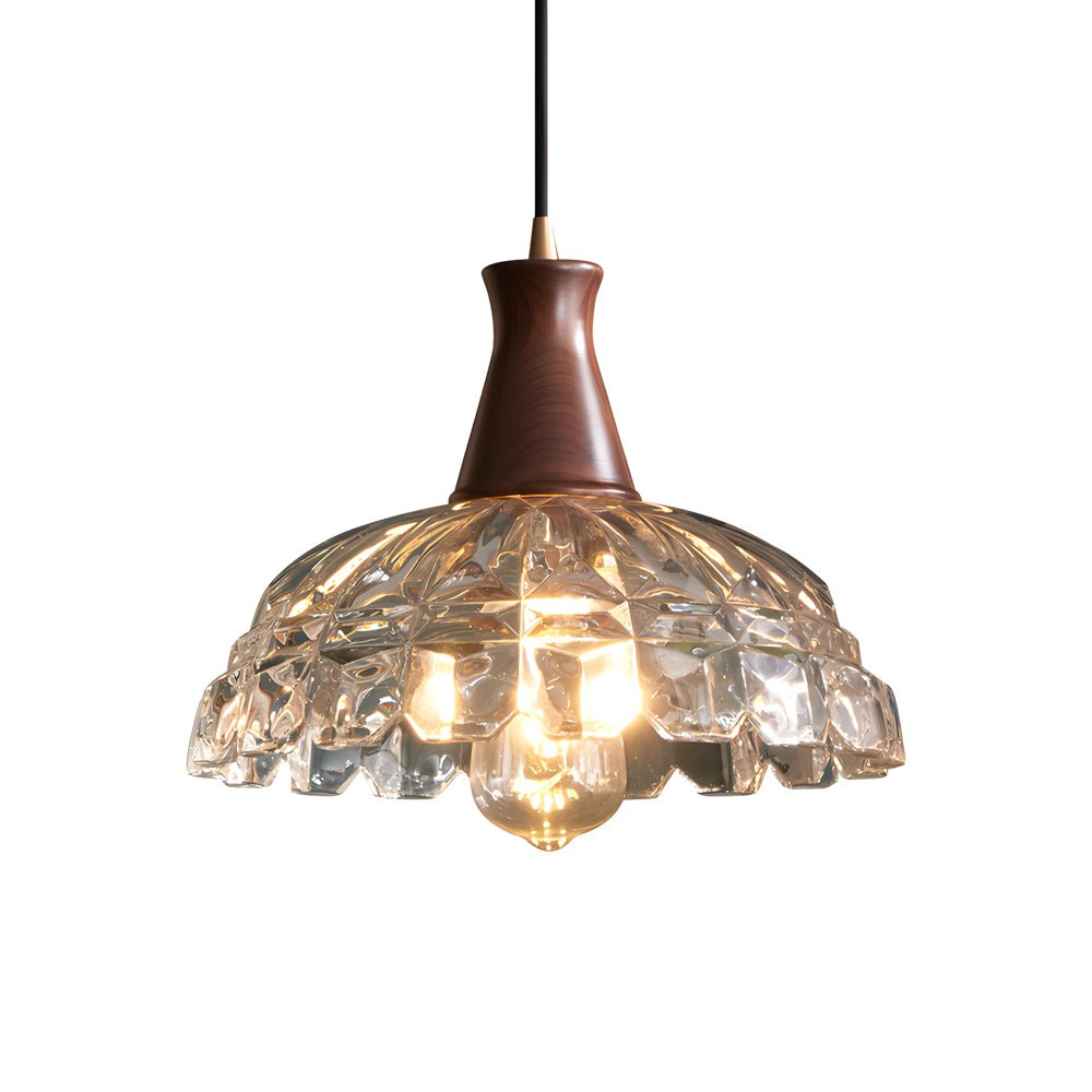 WINTERBOURNE COPPER PETAL HANGING LANTERN WITH TIMBER GRIP