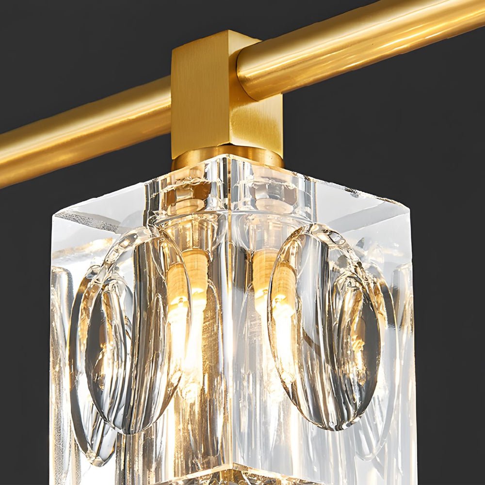 WINDSOR COPPER CRYSTAL CUBE SEMI-FLUSH LIGHTING, 4/6/8-BULB CONFIGURATION