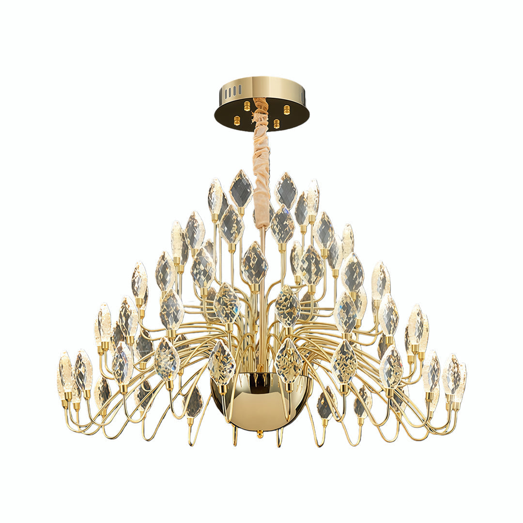 VANDERBILT GILDED CRYSTAL CROWN CEILING LUMINAIRE
