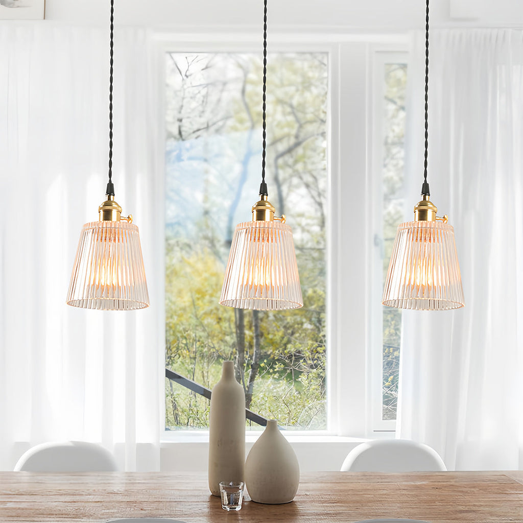 WINTERBOURNE CLEAR GLASS BRASS HANGING LANTERN